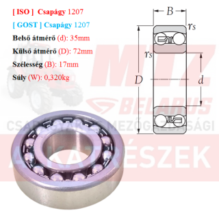 Csapágy 1207 GPZгпз-36