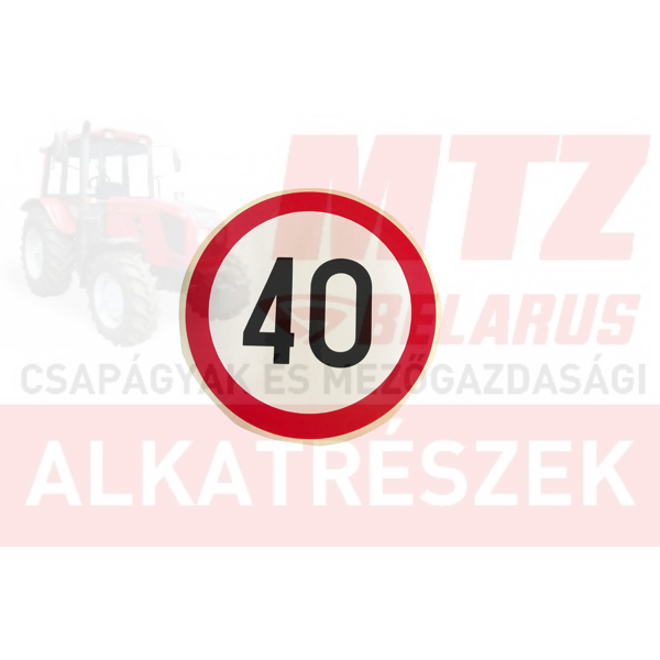 Sebességkorlátozó matrica 40 km/h nagy D=185mm