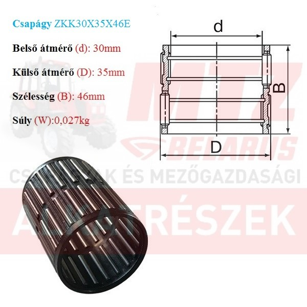 MTZ Fogaskerék tűgörőskosár 082-be