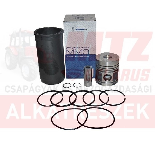 MTZ Hengerhüvely komplett 80-as 5 gyűrűs L=245mm D=38mm csapszeggel 38mm-es előkamrával foszfátozott