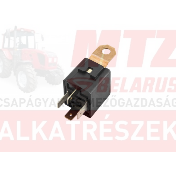 MTZ Relé 4 lábas, tartóval 12V 70A univerzális