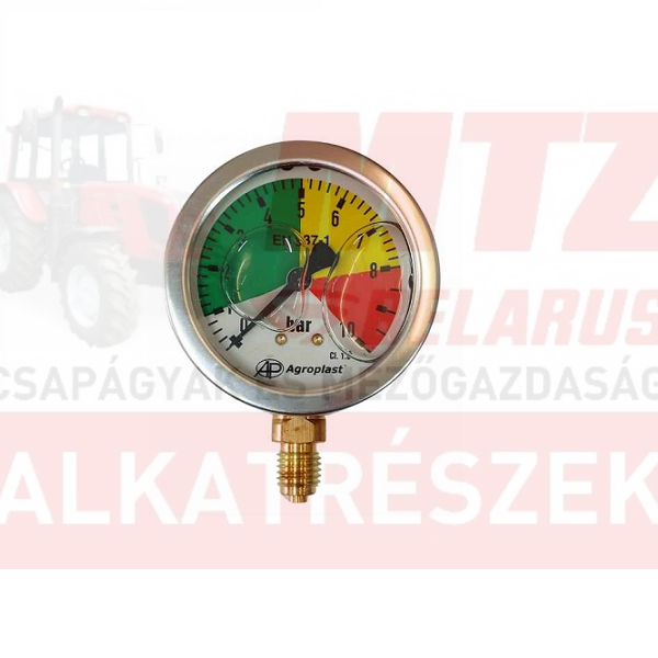 Permetező manométer fémházas 0-16 bar (M12X1,5 mm)