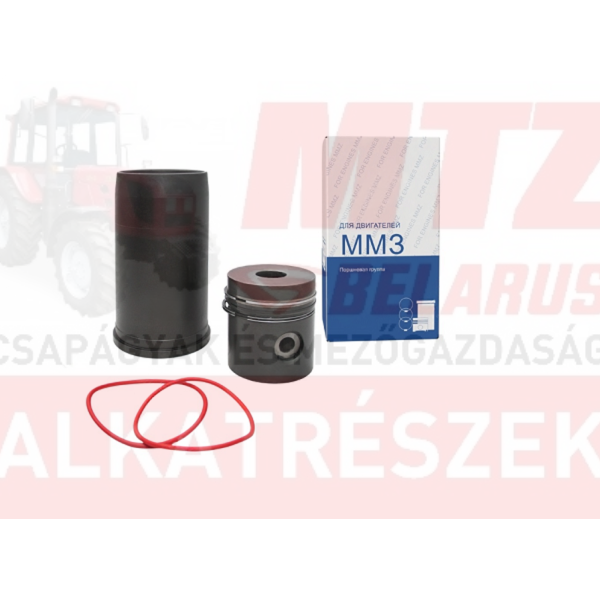 MTZ Hüvelygarnitúra 3gyűrűs L=230mm D=38mm-es csapszeggel 38mm-es előkamrával EURO-3 TURBÓS foszfátozott